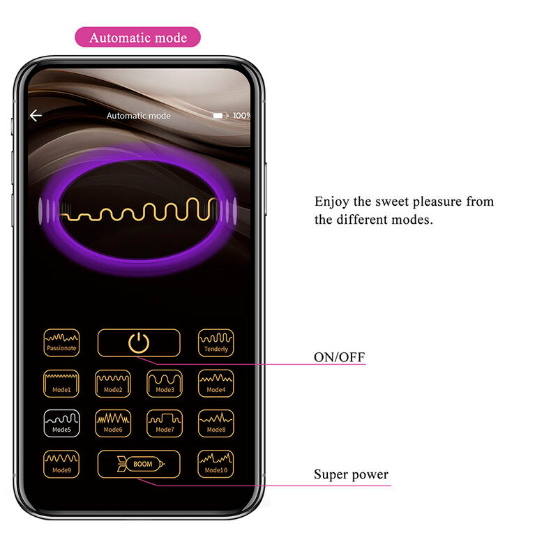 PRETTY LOVE - VIBRATORE A UOVO KLAY CON SPINTA, CONTROLLO TRAMITE APP, VIOLA – Uova vibranti – foto 16