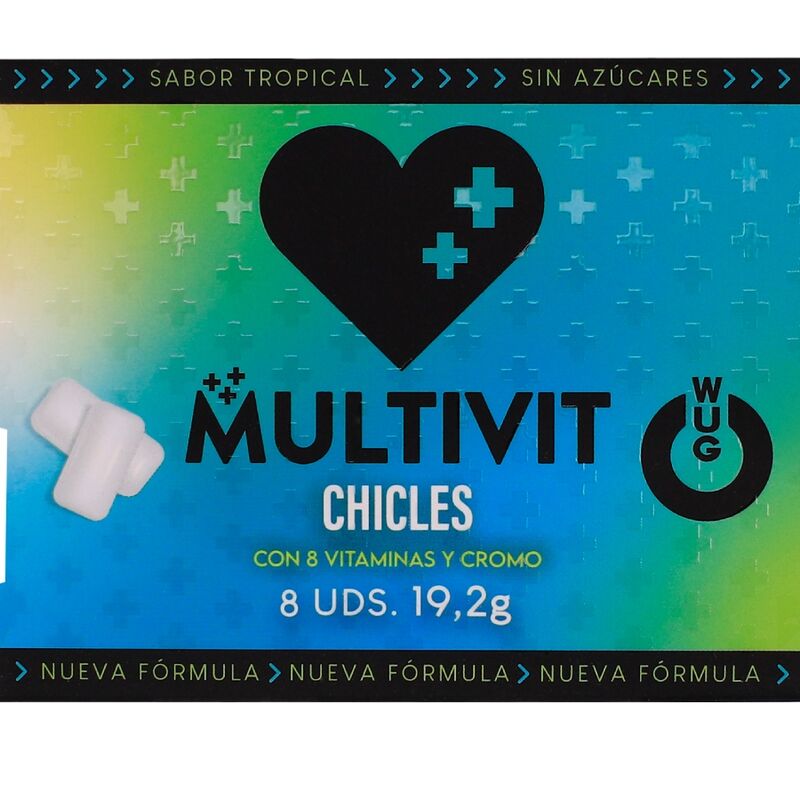 WUG Multivit - La gomma da masticare funzionale che rafforza le tue difese ogni giorno. BLISTER DA 8 UNITÀ – Gengive stimolanti