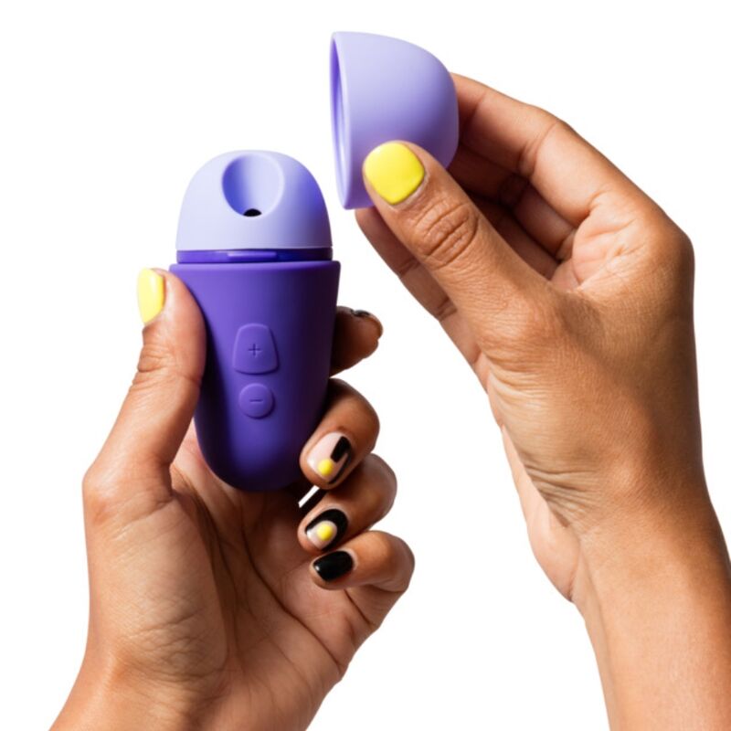 ROMP - STIMOLATORE CLITORIDEO GRATUITO CON COPERCHIO, 10 LIVELLI, RICARICABILE, VIOLA – Stimolatore d'aria con vibrazione – foto 2