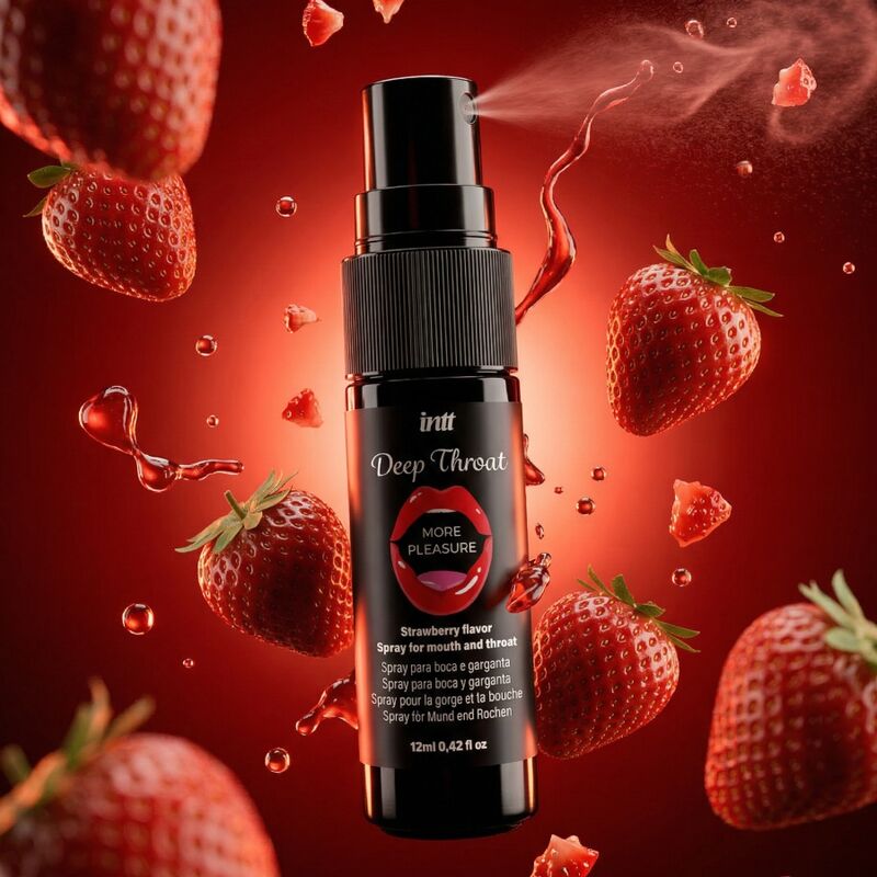 INTT - SPRAY ORALE PER GOLA PROFONDA, PIÙ PIACERE, GUSTO FRAGOLA – Per il sesso orale – foto 2