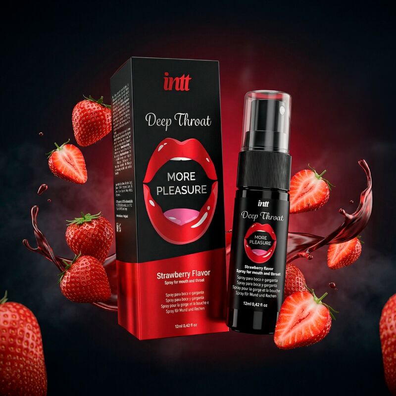 INTT - SPRAY ORALE PER GOLA PROFONDA, PIÙ PIACERE, GUSTO FRAGOLA – Per il sesso orale – foto 3