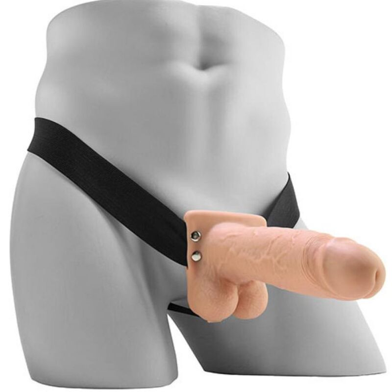 FETISH FANTASY SERIES - STRAP-ON VIBRANTE CAVO REALISTICO CON SFERE DA 17,8 CM – Imbracature a vibrazione – foto 2