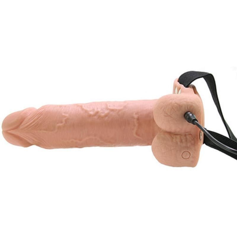 FETISH FANTASY SERIES - STRAP-ON VIBRANTE CAVO REALISTICO CON SFERE DA 17,8 CM – Imbracature a vibrazione – foto 4