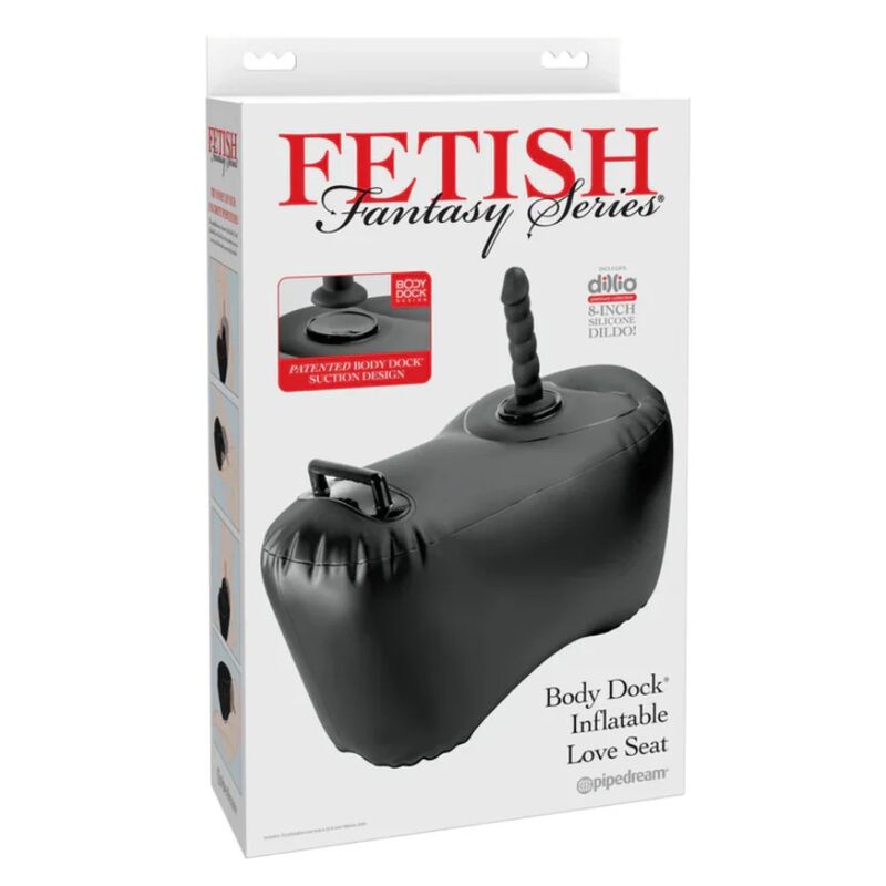 FETISH FANTASY SERIES - BODY DOCK SEGGIOLINO GONFIABILE CON DILDO 69,2 CM NERO – Cuscini sessuali – foto 7