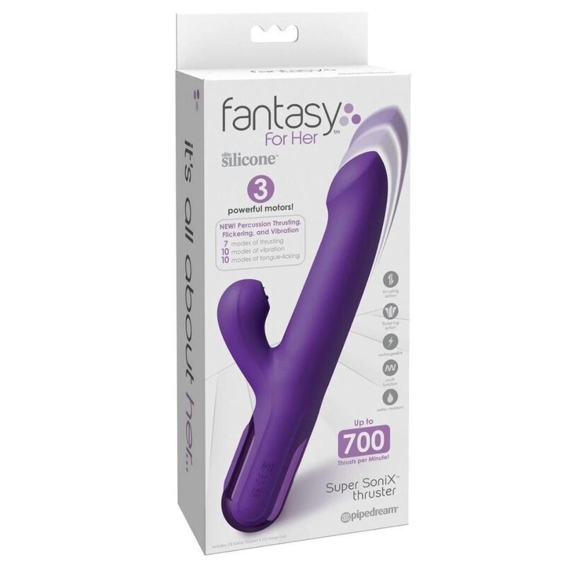 FANTASY FOR HER - VIBRATORE SUPER SONIX THRUSTER RABBIT VIOLA – Vibratori di coniglio – foto 7
