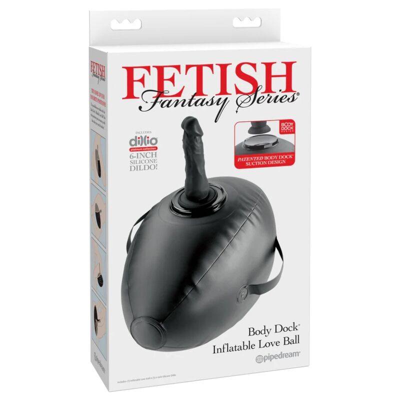 FETISH FANTASY SERIES - BODY DOCK SFERA DELL'AMORE GONFIABILE CON DILDO NERO 41,9 CM – Cuscini sessuali