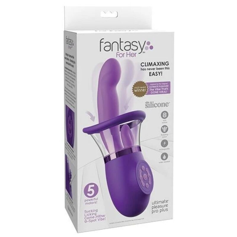 FANTASY FOR HER - VIBRATORE A CONIGLIO ULTIMATE PLEASURE PRO PLUS VIOLA 20,3 CM – Vibratori di coniglio – foto 5