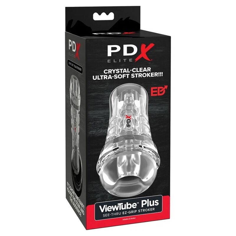 PDX ELITE - VIEWTUBE PLUS TRASPARENTE CON IMPUGNATURA EZ-GRIP, 21 CM – Vari masturbatori