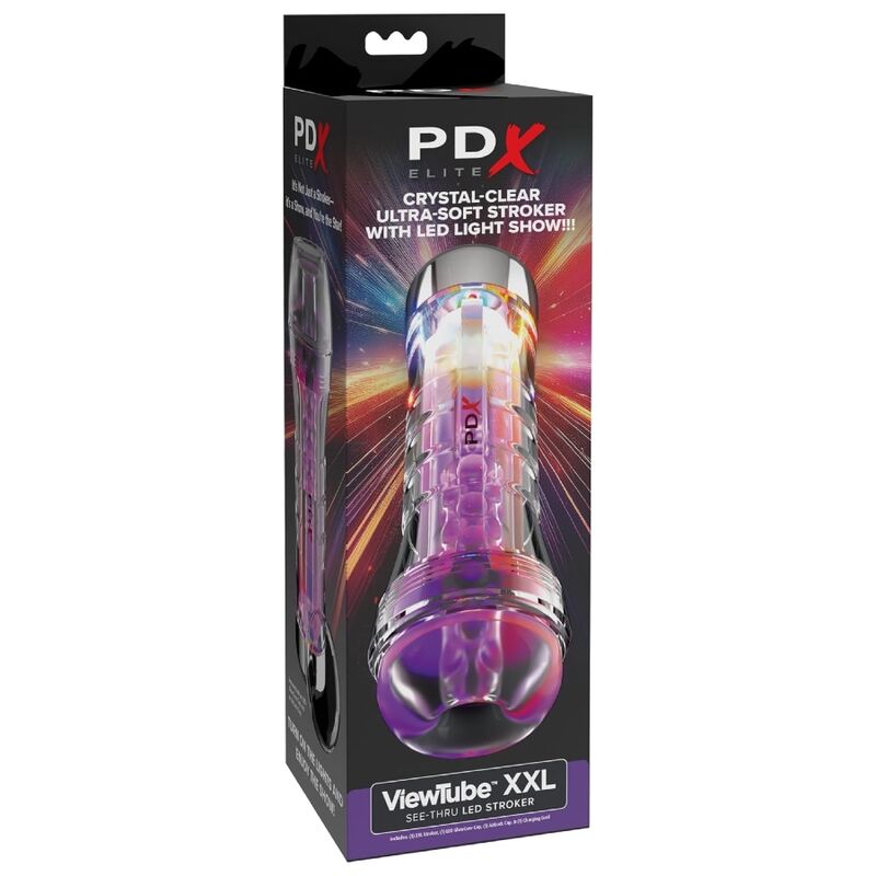 PDX ELITE - VIEWTUBE XXL LED TRASPARENTE STROKER 27,3 CM – Vari masturbatori – foto 2