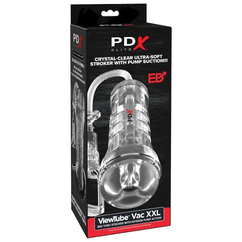 PDX ELITE - ASPIRATORE A TUBO DI VISTA XXL TRASPARENTE CON POMPA DI ASPIRAZIONE 27,3 CM – Vari masturbatori – foto 2