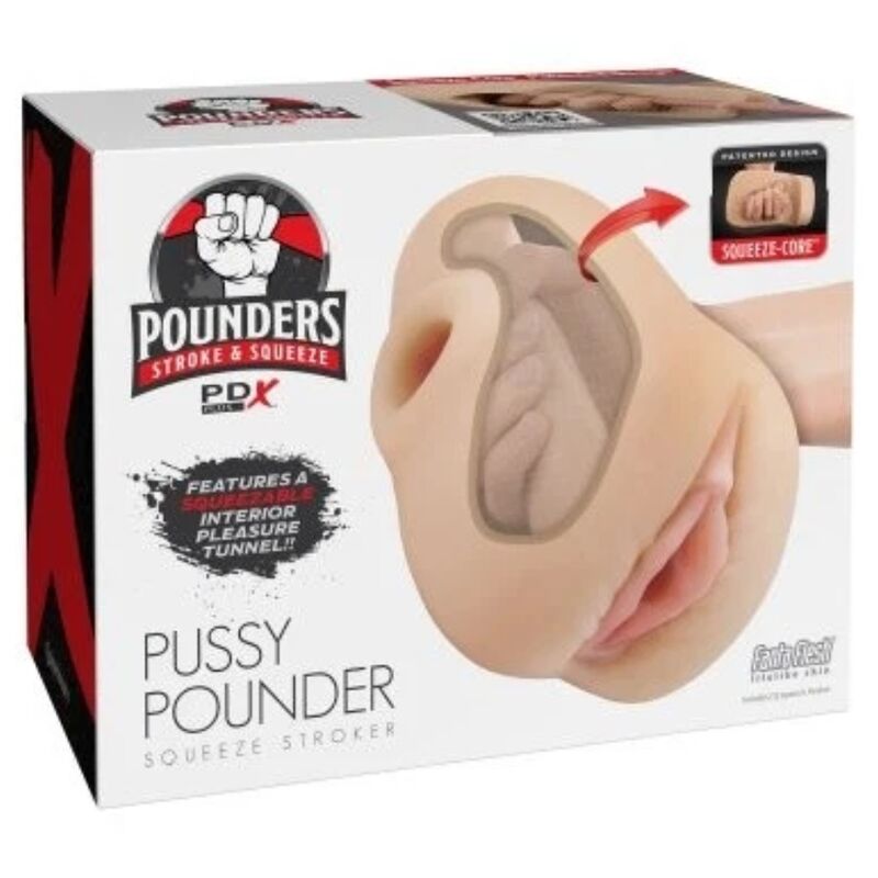 PDX PLUS - VAGINA REALISTICA, SPUNTATORE, STRIZZATORE, STROFINATORE, 18 CM – Vagine senza vibrazioni