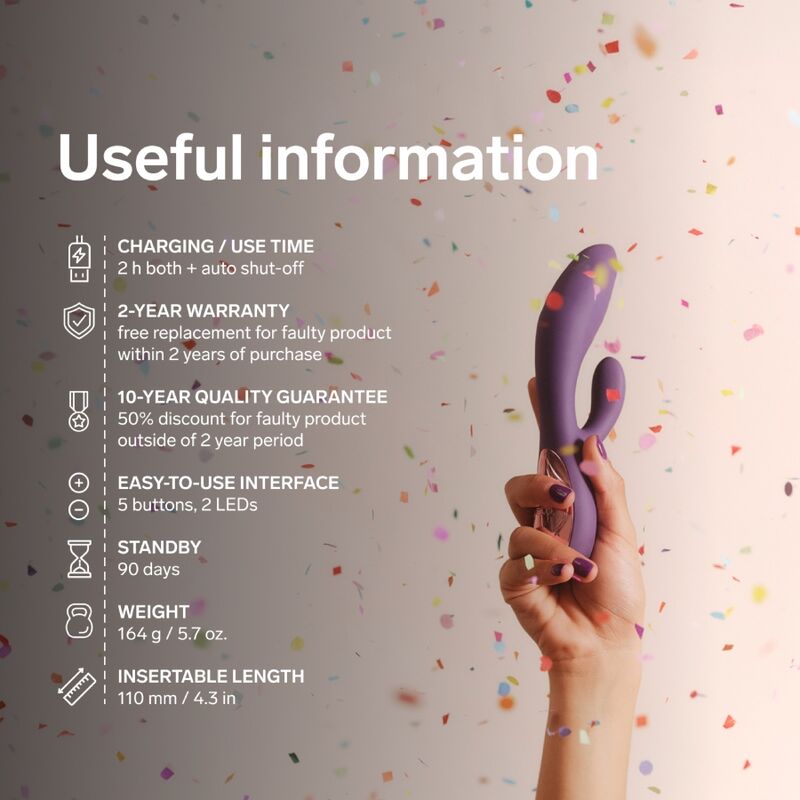 LELO - INA VIBRATORE A SPINTA RABBIT VIOLA – Vibratori di coniglio – foto 9
