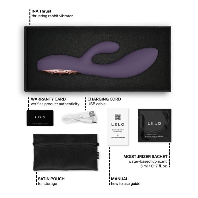 LELO - INA VIBRATORE A SPINTA RABBIT VIOLA – Vibratori di coniglio – foto 10