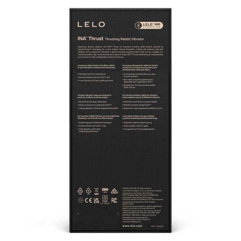 LELO - INA VIBRATORE A SPINTA THRUST RABBIT NERO – Vibratori di coniglio – foto 12