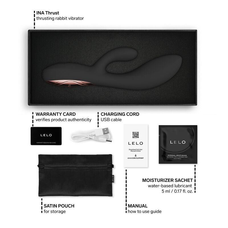 LELO - INA VIBRATORE A SPINTA THRUST RABBIT NERO – Vibratori di coniglio – foto 9