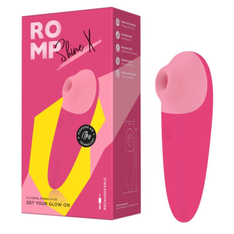 ROMP - SHINE X ASPIRAZIONE CLITORIDEA 10 LIVELLI ROSA – Stimolatore d'aria con vibrazione – foto 10