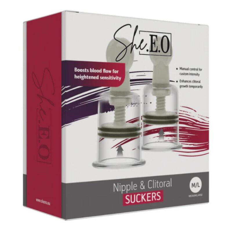 SHE.E.O - DISPOSITIVI DI ASPIRAZIONE PER CAPEZZOLI E CLITORIDE M/L – Stimolatore dell'aria nessuna vibrazione – foto 5