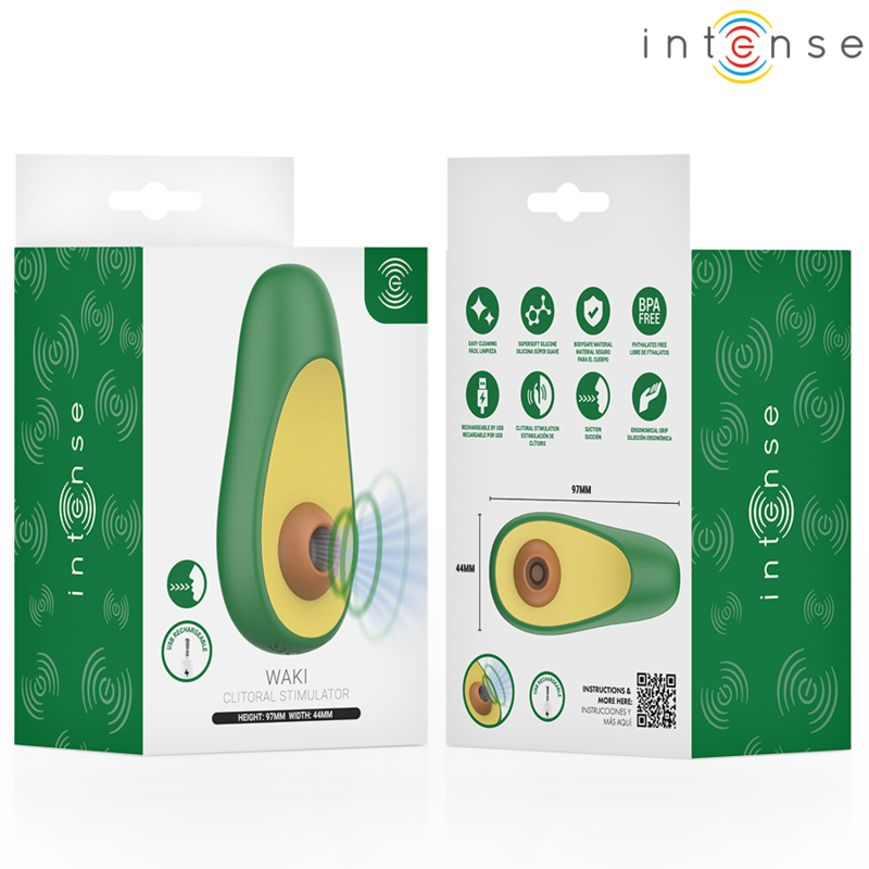 INTENSE - WAKI STIMOLATORE CLITORIDEO AD ASPIRAZIONE AVOCADO – Per il clitoride – foto 9
