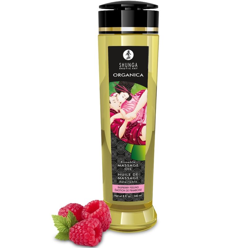SHUNGA - OLIO DA MASSAGGIO BIOLOGICO AL LAMPONE 240 ML – Oli Aromatizzati