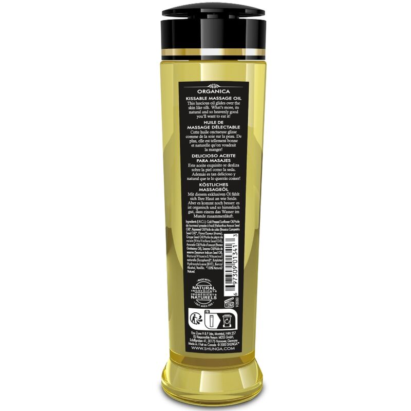 SHUNGA - OLIO DA MASSAGGIO BIOLOGICO AL LAMPONE 240 ML – Oli Aromatizzati – foto 3