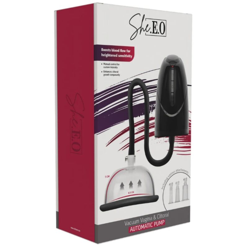 SHE.E.O - POMPA A VUOTO AUTOMATICA PER VAGINA E CLITORIDE NERA – Succhiare la vagina / il clitoride – foto 4