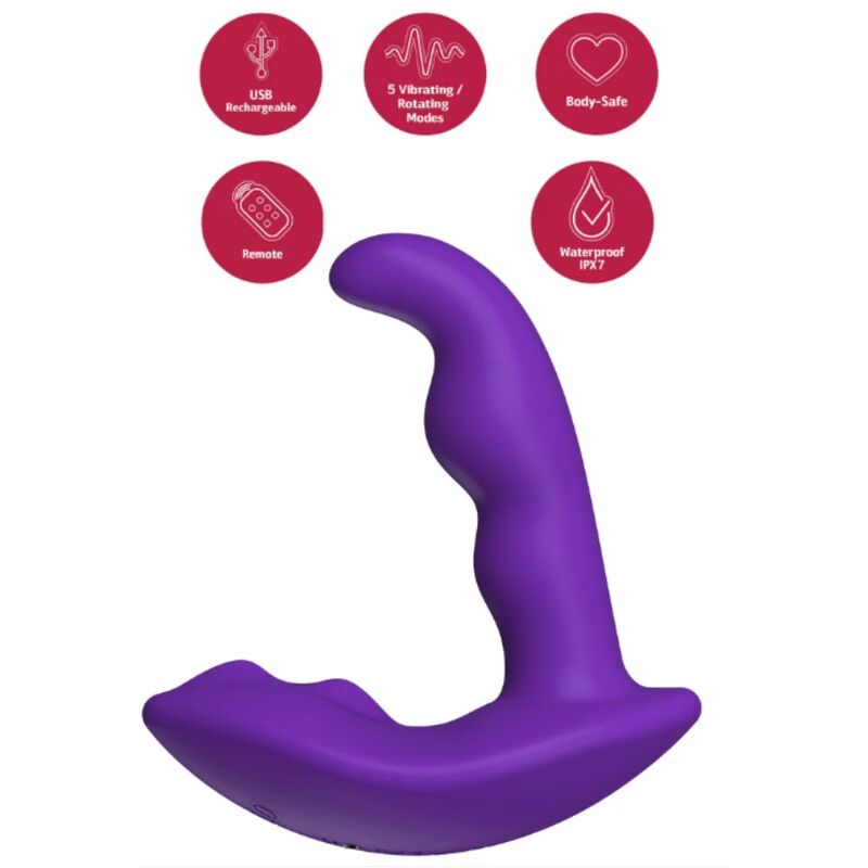 SHE.E.O - STIMOLATORE ANALE VIBRANTE ROTANTE CON TELECOMANDO VIOLA – Vibratori anali – foto 8