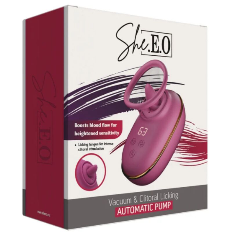 SHE.E.O - POMPA AUTOMATICA PER LA STIMOLAZIONE CLITORIDEA CON EFFETTO LECCHIO (VIOLA) – Per il clitoride – foto 6