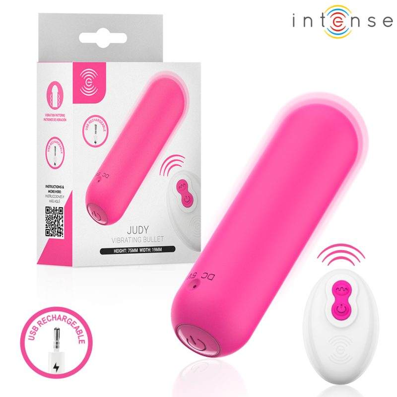 INTENSE - JUDY VIBRATORE RICARICABILE A FORMA DI BULBO CON TELECOMANDO ROSA – Telecomando
