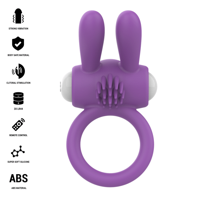 INTENSE - ANELLO VIBRANTE PER PENE LUPPS CON STIMOLAZIONE CLITORIDEA VIOLA – Cockring con vibrazione – foto 2