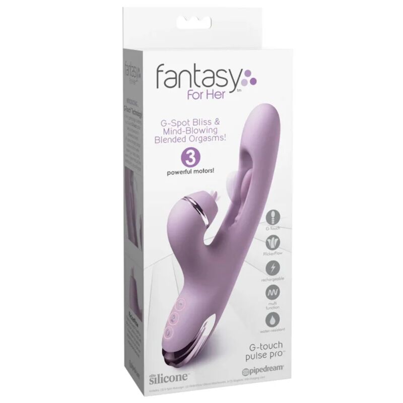 FANTASY FOR HER - VIBRATORE G-TOUCH PULSE PRO VIOLA PER LA STIMOLAZIONE DEL PUNTO G E DEL CLITORIDE A FORMA DI CONIGLIO – Vibratori di coniglio – foto 7