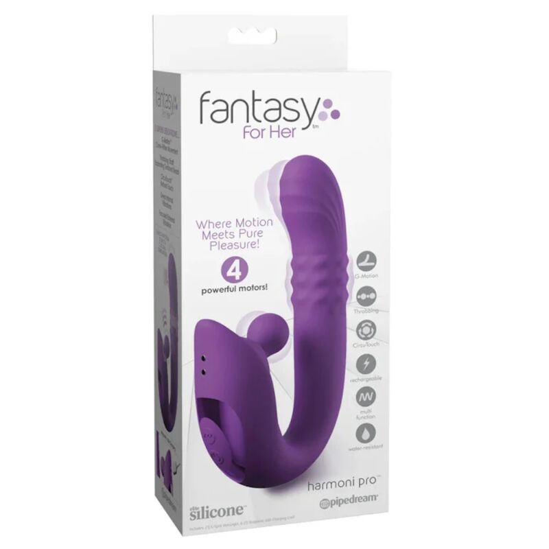FANTASY FOR HER - HARMONI PRO VIBRATORE A CONIGLIO VIOLA PER LA STIMOLAZIONE DEL PUNTO G E DEL CLITORIDE – Vibratori di coniglio – foto 8