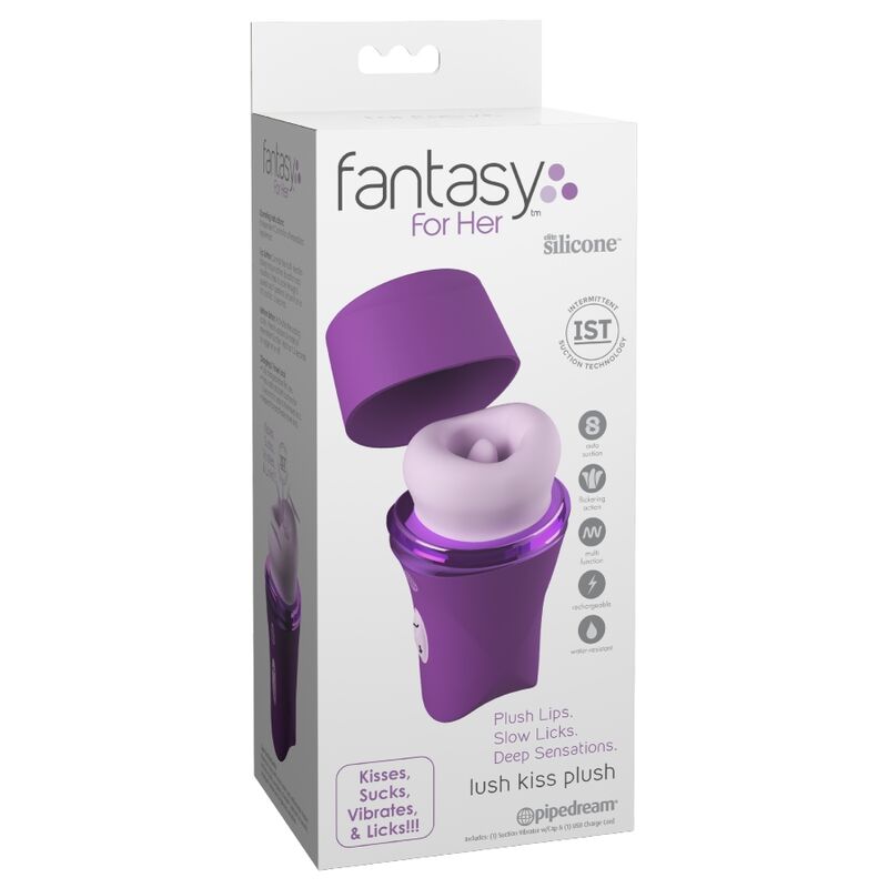 FANTASY FOR HER - LUSH KISS PELUCHE VIOLA STIMOLATORE CLITORIDEO A SUZIONE E LECCHIO – Per il clitoride – foto 6