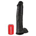 KING COCK - DILDO REALISTICO CON TESTICOLI 38 CM NERO – Peni realistici