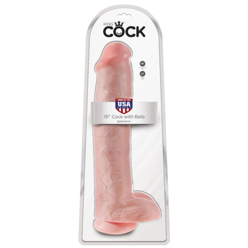 KING COCK - DILDO REALISTICO CON TESTICOLI E VENTOSA 38 CM COLOR CARNE – Peni realistici – foto 6