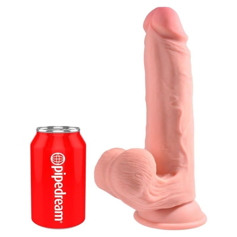 KING COCK PLUS - DILDO REALISTICO A TRIPLA DENSITÀ CON TESTICOLI OSCILLANTI 23 CM CARNE – Peni realistici
