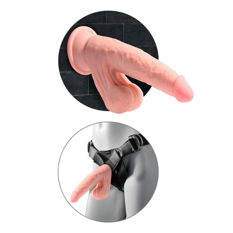 KING COCK PLUS - DILDO REALISTICO A TRIPLA DENSITÀ CON TESTICOLI OSCILLANTI 23 CM CARNE – Peni realistici – foto 4