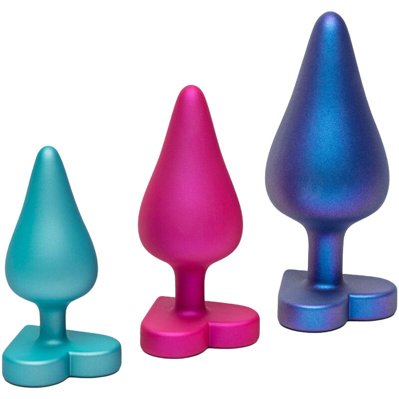 ROMP - KIT PER ALLENAMENTO ANALE LUSTER S/M/L CON BASE A FORMA DI CUORE – Tappi anali