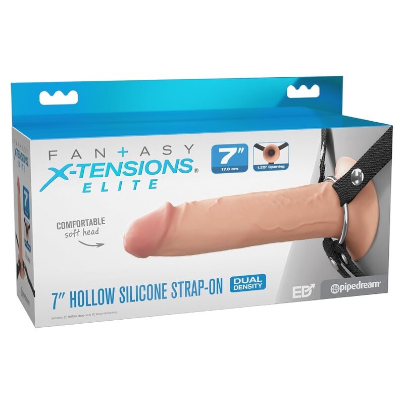 FANTASY X-TENSIONS ELITE - STRAP-ON IN SILICONE CAVO DA 17,8 CM – Imbracature senza vibrazioni