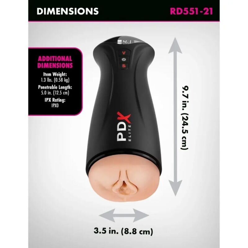 PDX ELITE - MASTURBATORE CON ASPIRAZIONE E VIBRAZIONE INTERMITTENTE FAP-GASM – Masturbatore automatico – foto 6