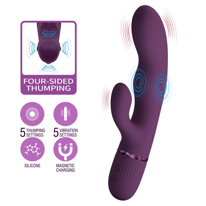PRETTY LOVE - ZACH VIBRATORE A CONIGLIO RICARICABILE CON 5+5 FUNZIONI – Vibratori di coniglio – foto 9