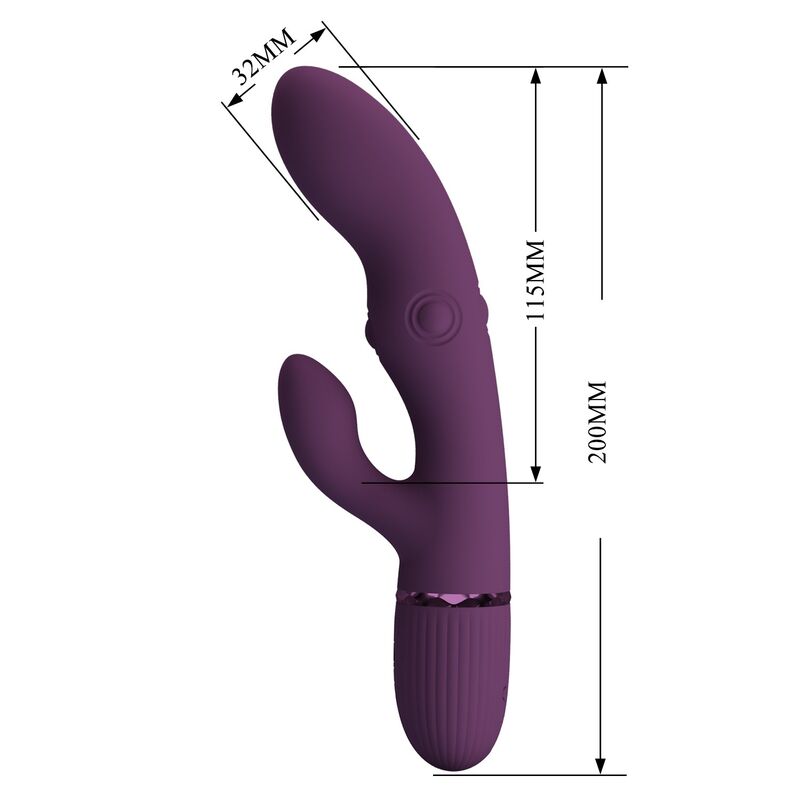 PRETTY LOVE - ZACH VIBRATORE A CONIGLIO RICARICABILE CON 5+5 FUNZIONI – Vibratori di coniglio – foto 10
