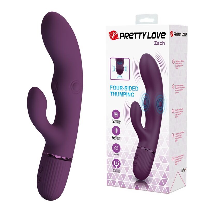 PRETTY LOVE - ZACH VIBRATORE A CONIGLIO RICARICABILE CON 5+5 FUNZIONI – Vibratori di coniglio