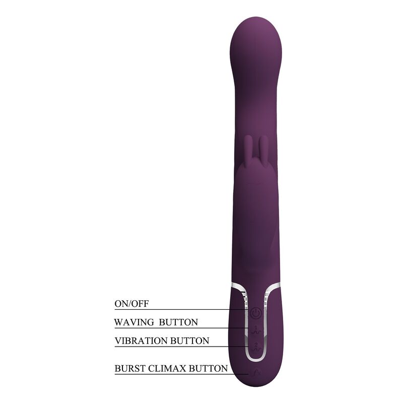 PRETTY LOVE - VIBRATORE A FORMA DI CONIGLIO LOURSEN CON MOVIMENTO DI SPINTA E 7 VIBRAZIONI, RICARICABILE TRAMITE USB, VIOLA – Vibratori di coniglio – foto 10