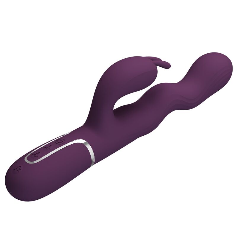 PRETTY LOVE - VIBRATORE A FORMA DI CONIGLIO LOURSEN CON MOVIMENTO DI SPINTA E 7 VIBRAZIONI, RICARICABILE TRAMITE USB, VIOLA – Vibratori di coniglio – foto 6