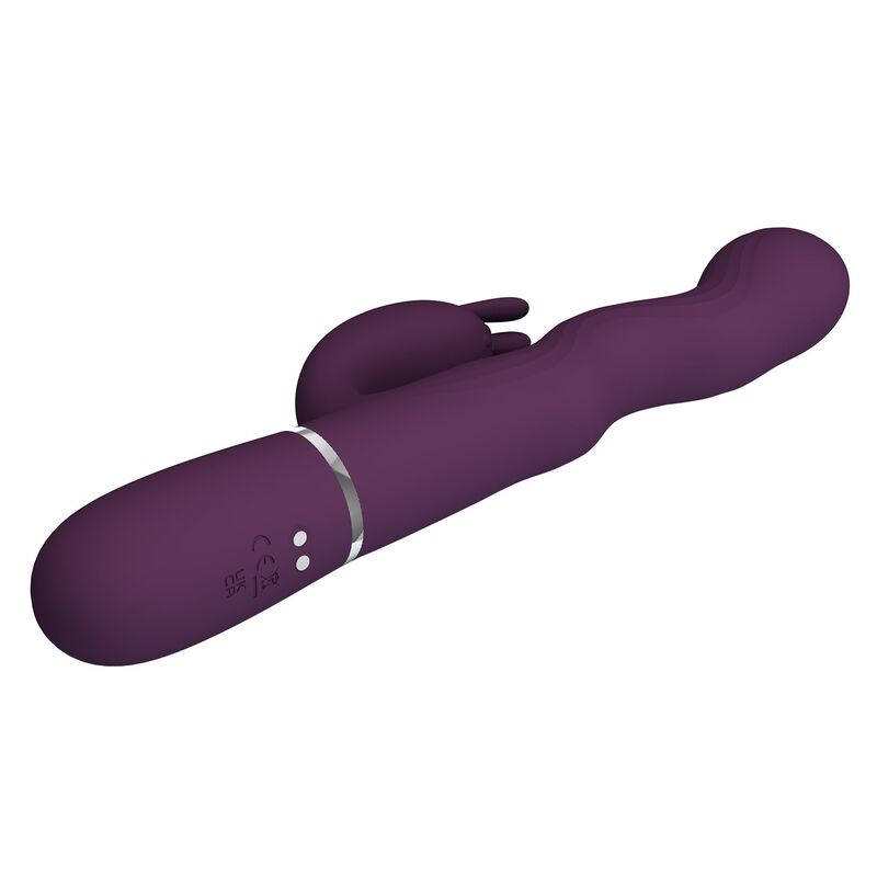 PRETTY LOVE - VIBRATORE A FORMA DI CONIGLIO LOURSEN CON MOVIMENTO DI SPINTA E 7 VIBRAZIONI, RICARICABILE TRAMITE USB, VIOLA – Vibratori di coniglio – foto 7