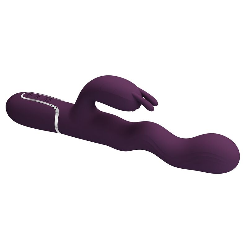 PRETTY LOVE - VIBRATORE A FORMA DI CONIGLIO LOURSEN CON MOVIMENTO DI SPINTA E 7 VIBRAZIONI, RICARICABILE TRAMITE USB, VIOLA – Vibratori di coniglio – foto 8