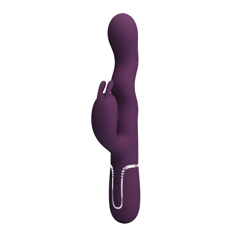 PRETTY LOVE - VIBRATORE A FORMA DI CONIGLIO LOURSEN CON MOVIMENTO DI SPINTA E 7 VIBRAZIONI, RICARICABILE TRAMITE USB, VIOLA – Vibratori di coniglio – foto 2