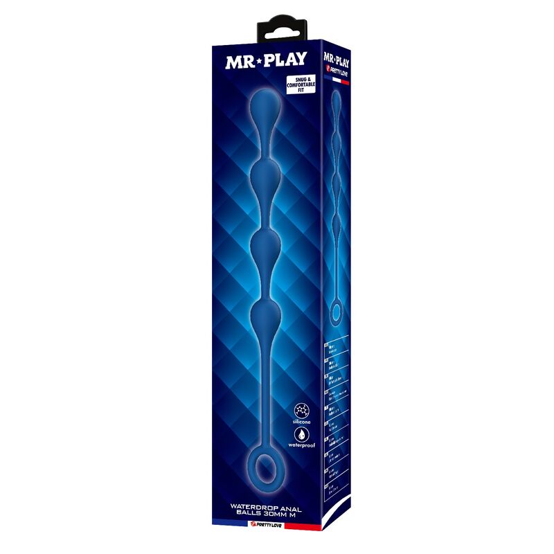 MR PLAY - PERLE ANALI IN SILICONE BLU TAGLIA M 33 CM – Perline anali – foto 3