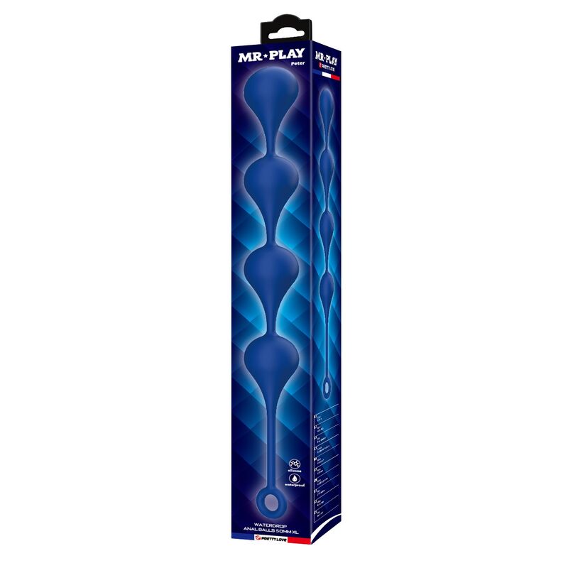MR PLAY - PERLE ANALI IN SILICONE BLU TAGLIA XL 52,5 CM – Perline anali – foto 3