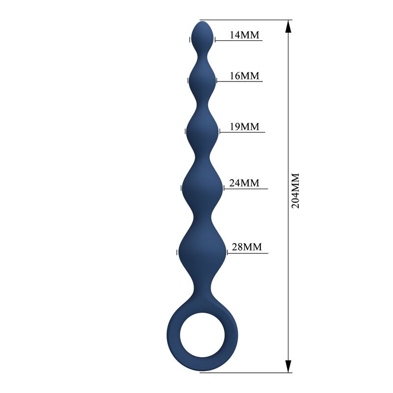 MR PLAY - PERLE ANAL IN SILICONE BLU E PLUG ANAL 20,4 CM – Perline anali – foto 9